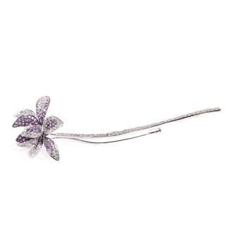 2.31ct Sapphire & 2.07ct Diamond Brooch