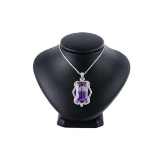 26.10ct Amethyst and Diamond Pendant