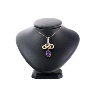 3.90ct Amethyst and Diamond Pendant