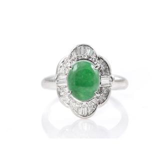 3.41ct Jade and Diamond Ring