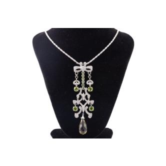 Peridot, Citrine and Diamond Pendant