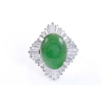 3.92ct Jade and Diamond Ring