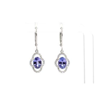 1.72ct Tanzanite and Diamond Earrings