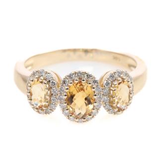 0.81ct Citrine and Diamond Ring