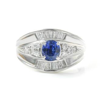 0.78ct Sapphire and Diamond Ring