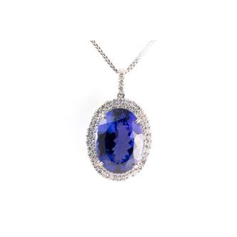 17.33ct Tanzanite and Diamond Pendant