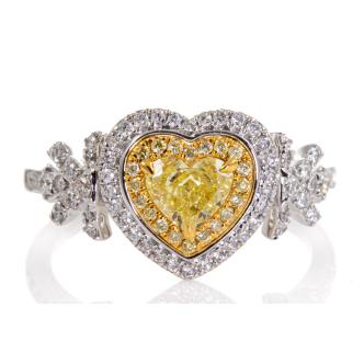 Yellow & White Diamond Dress Ring