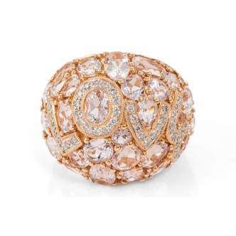 6.98ct Morganite and Diamond Ring