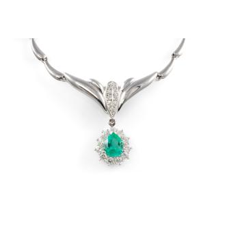 1.00ct Emerald and Diamond Necklace