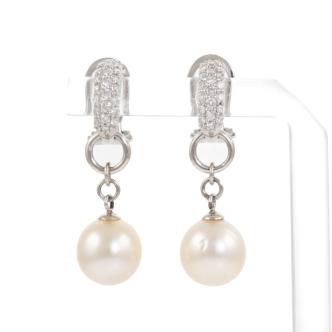 10.2mm Pearl and Diamond Earrings
