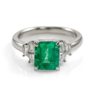 1.43ct Emerald and Diamond Ring