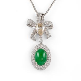 5.21ct Jade and Diamond Pendant