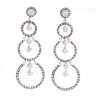 3.14ct Sapphire & 1.20ct Diamond Earrings