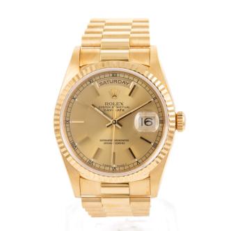 Rolex Yellow Gold Day Date Watch 18238