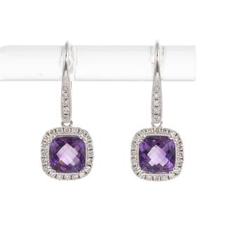 1.72ct Amethyst and Diamond Earrings