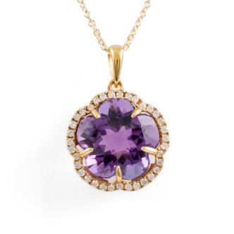 5.00ct Amethyst and Diamond Pendant