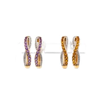 Two sets of Gemstone Hoop Earrings