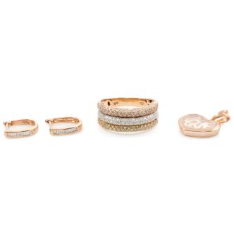 Diamond Ring, Earring & Pendant Set