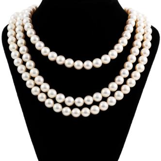 Three Row Akoya Pearl Necklace 7.1-7.4mm