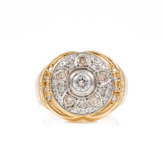 Diamond Mens Ring, Gold & Platinum 27.2g