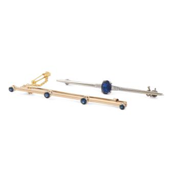 Set of Two Sapphire Brooch