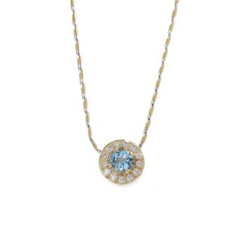 0.65ct Aquamarine and Diamond Pendant
