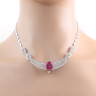 6.76ct Tourmaline and Diamond Necklace