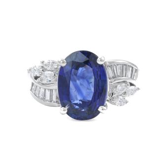 3.83ct Sapphire and Diamond Ring