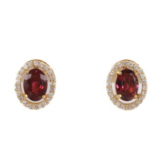 2.35ct Rubellite and Diamond Earrings