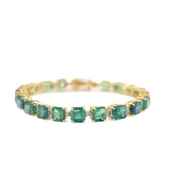 26.00ct Emerald and Diamond Bracelet