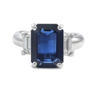 3.92ct Sapphire and Diamond Ring