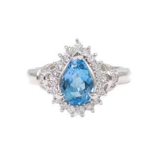 1.12ct Aquamarine and Diamond Ring