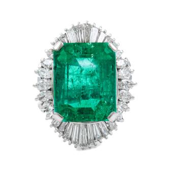 13.66ct Colombian Emerald and Diamond Ring