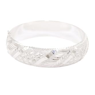 18k White Gold Wide Bangle 42.8g