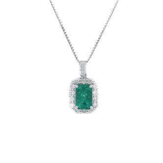 1.30ct Emerald and Diamond Pendant
