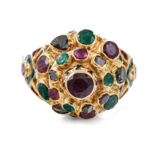 Ruby, Emerald, Sapphire, Diamond Vintage Ring