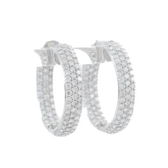 4.06ct Round Diamond Hoop Earrings