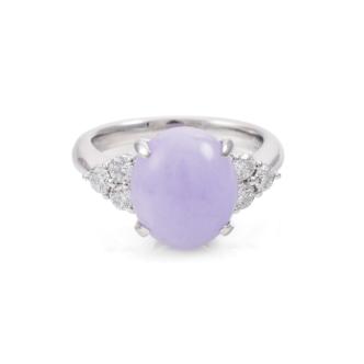 5.24ct Lavender Jade and Diamond Ring