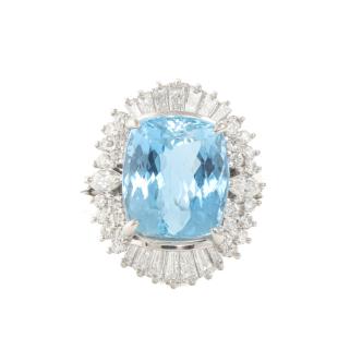 8.43ct Aquamarine and Diamond Ring