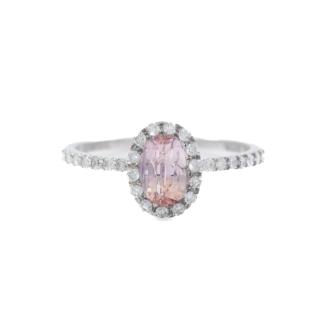 1.00ct Ceylon Padparadscha & Diamond Ring