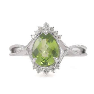 1.46ct Peridot and Diamond Ring